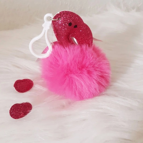 🌷Pink Glitter Puffy  Flamingo Keychain 🎀 - Picture 1 of 3